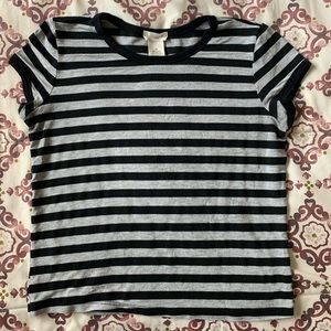 Wet Seal Black and Grey Striped Shirt